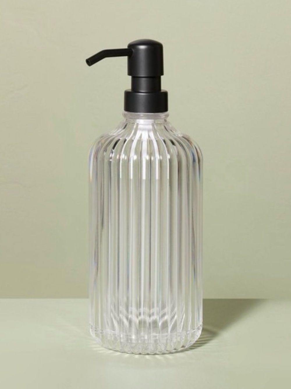 Hearth & Hand Fluted Acrylic Refillable Shower Dispenser Bathroom Accessory -NWT